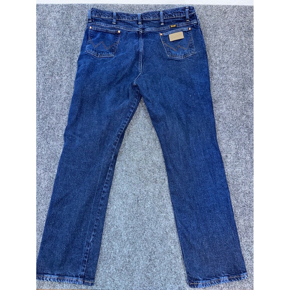 Wrangler 937STR Mens Dark Wash Straight Leg Jeans 40x34 Blue Denim